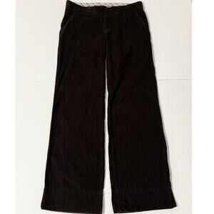 Free People Wide Leg Corduroy Pants, Chocolate Brown, Size 10